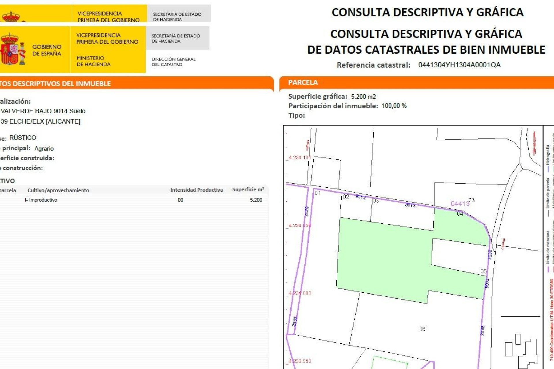 Reventa - Plot - Elche Pedanías - Valverde