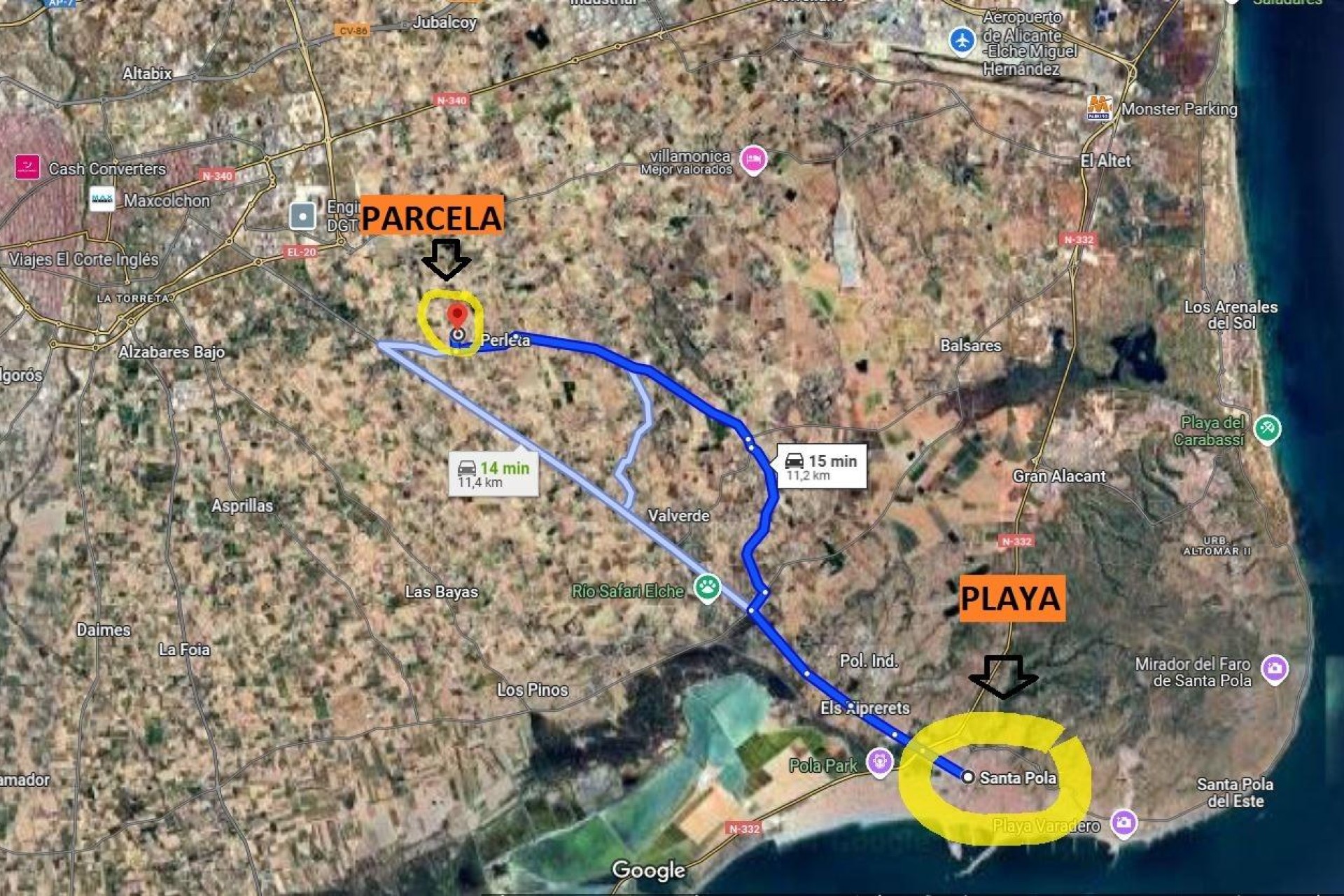 Revente - Parcelle / Terrain - Elche Pedanías - Maitino-Perleta